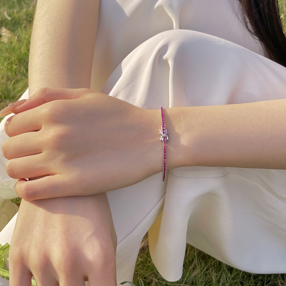 [OAK JURI]Radiant Colorful Round Cut Party Bracelet