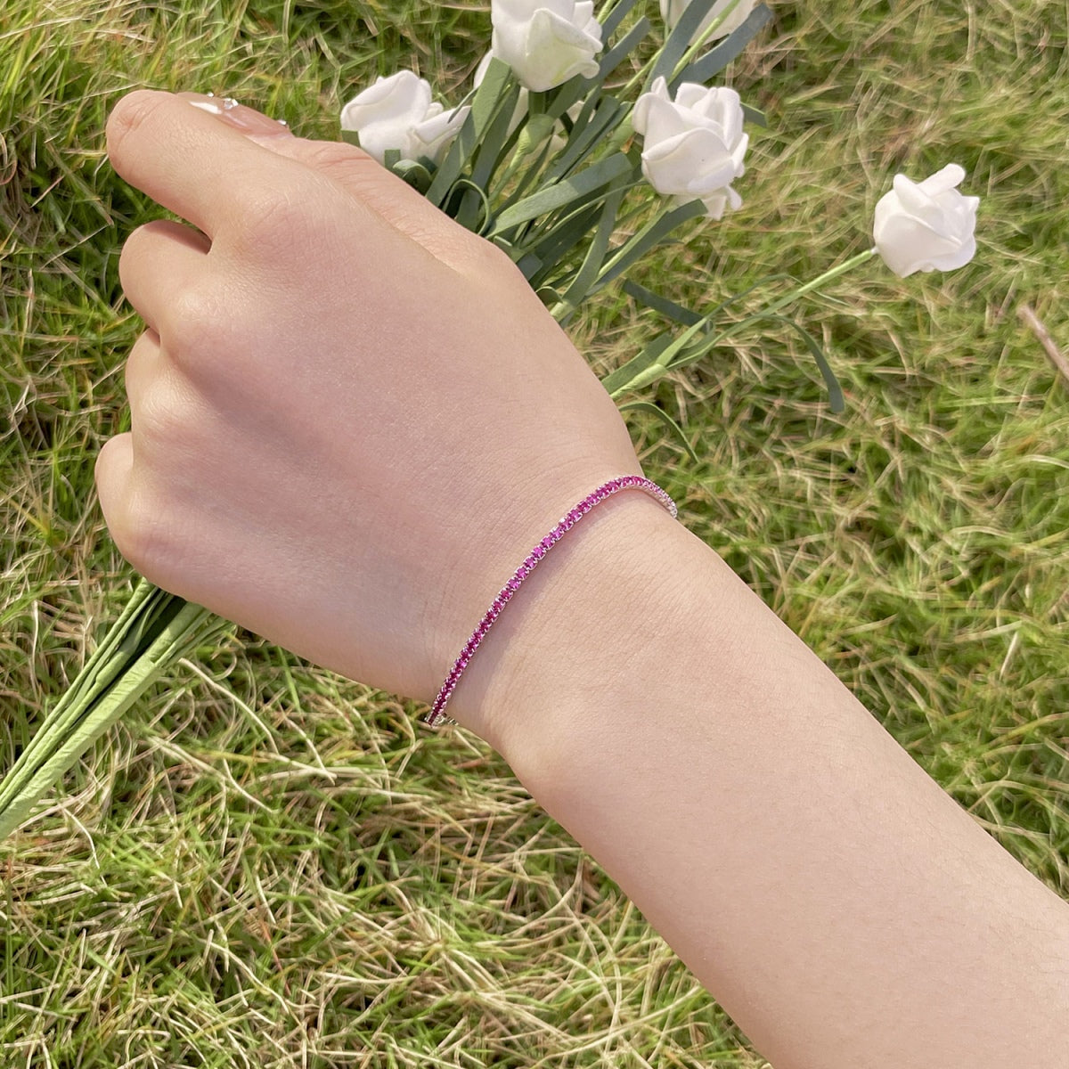 [OAK JURI]Radiant Colorful Round Cut Party Bracelet