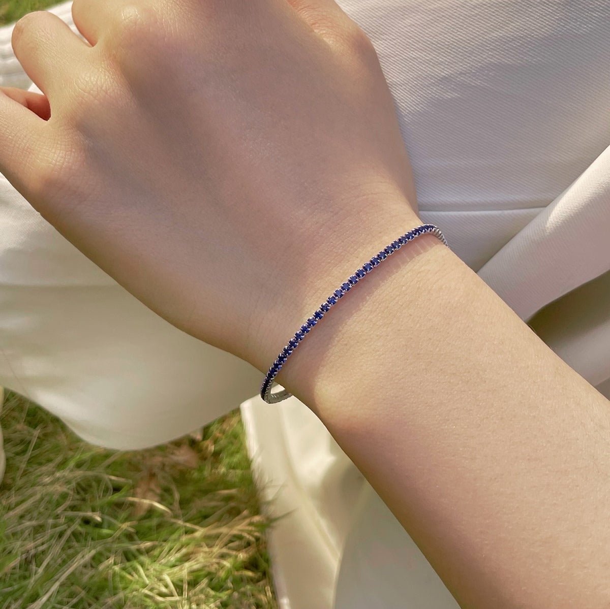 [OAK JURI]Radiant Colorful Round Cut Party Bracelet