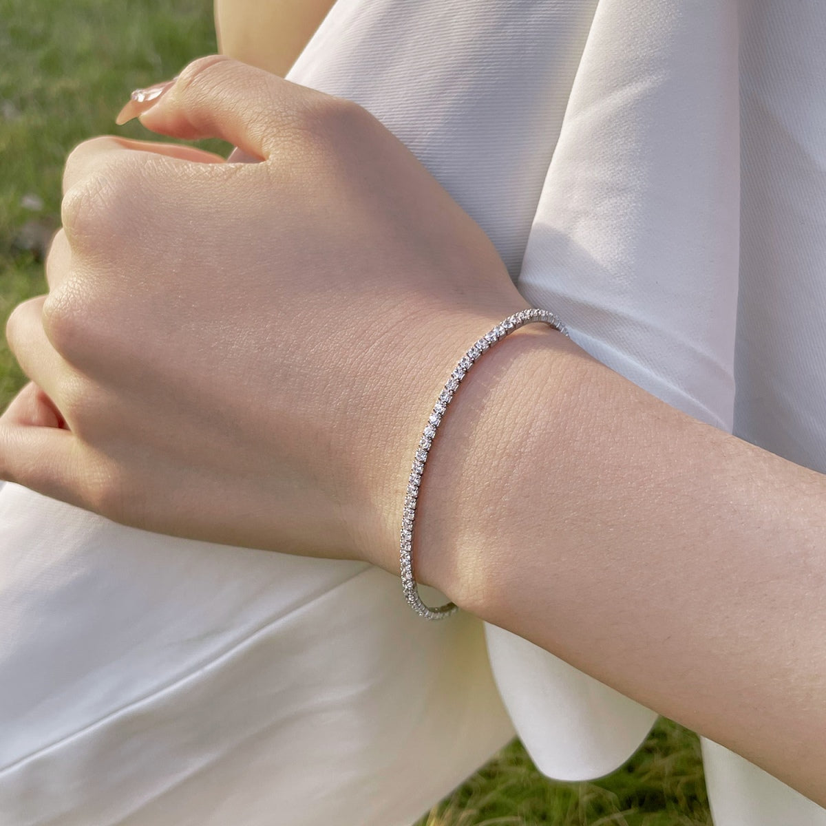 [OAK JURI]Radiant Colorful Round Cut Party Bracelet