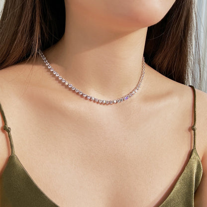 [OAK JURI]Ornate Heart Cut Tennis Necklace