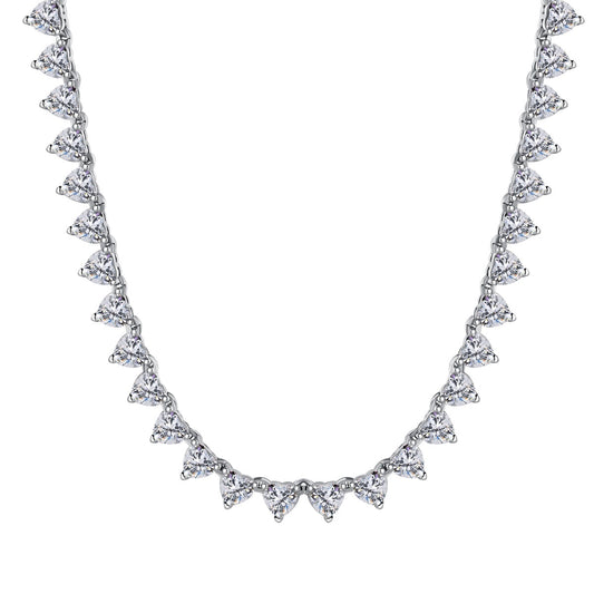[OAK JURI]Ornate Heart Cut Tennis Necklace