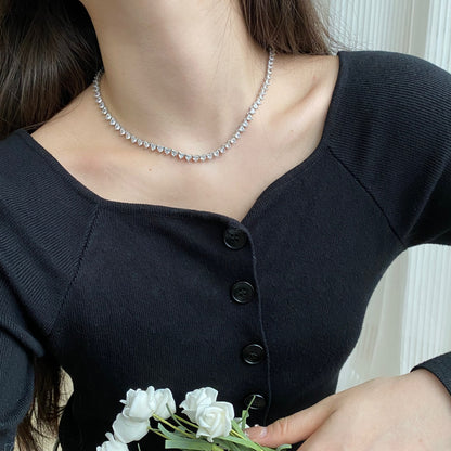 [OAK JURI]Ornate Heart Cut Tennis Necklace