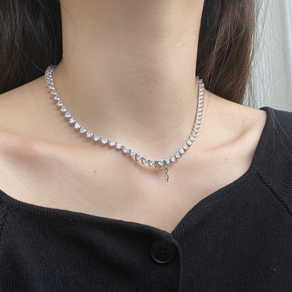 [OAK JURI]Ornate Heart Cut Tennis Necklace