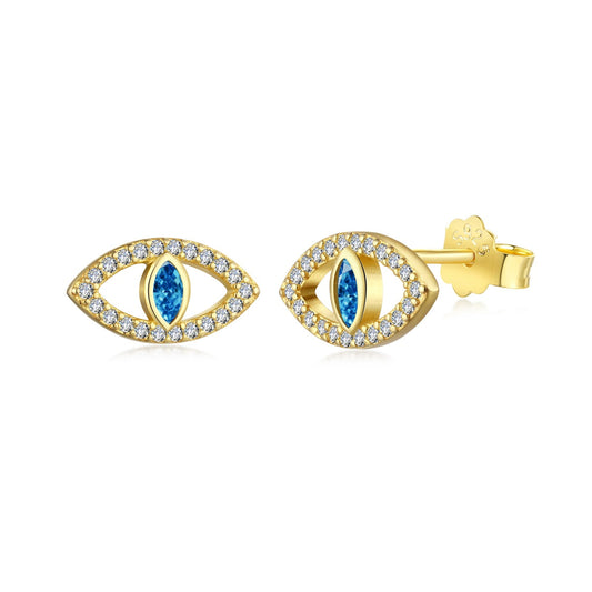 [OAK JURI]Blue Devil Eyes Hollow Stud Earrings