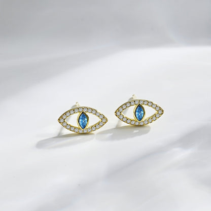 [OAK JURI]Blue Devil Eyes Hollow Stud Earrings
