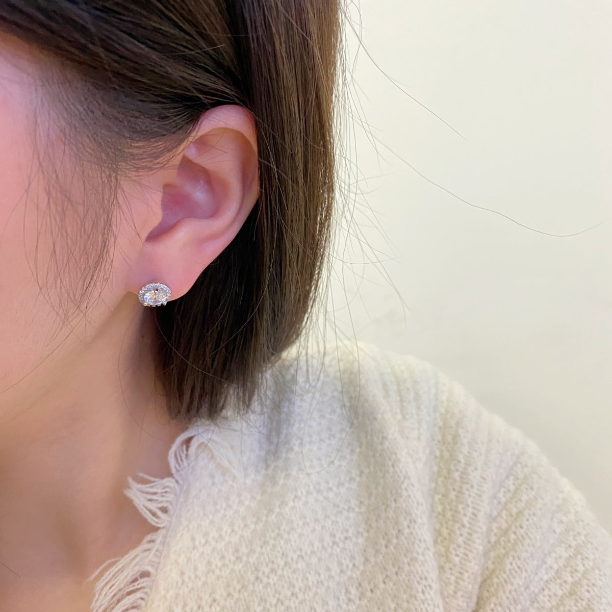 [OAK JURI]Classic Princess Round Shape Earrings