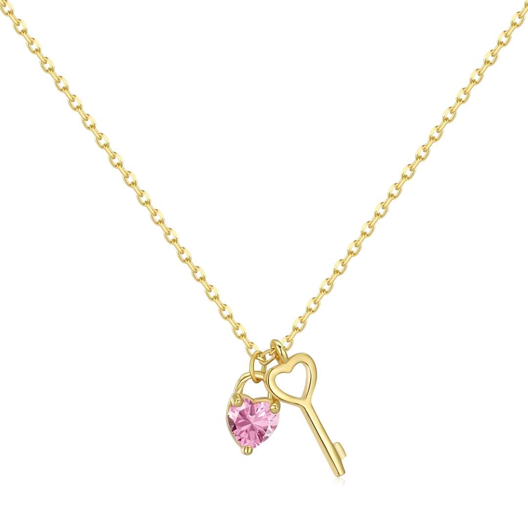 [OAK JURI]Unique Heart Shape Key Pendent Necklace