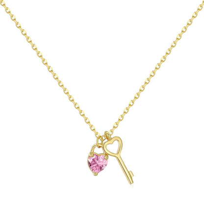 [OAK JURI]Unique Heart Shape Key Pendent Necklace