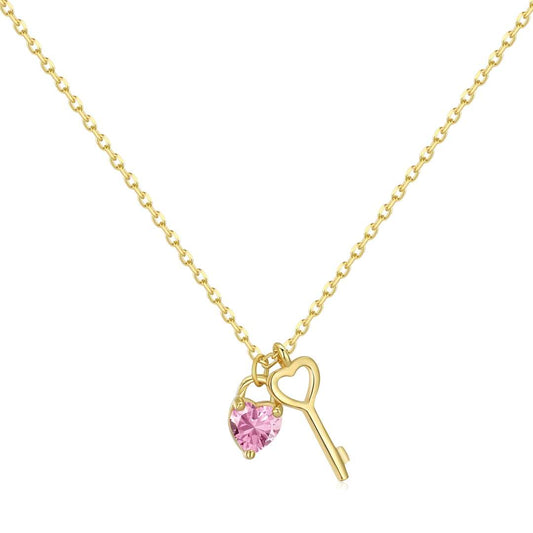 [OAK JURI]Unique Heart Shape Key Pendent Necklace