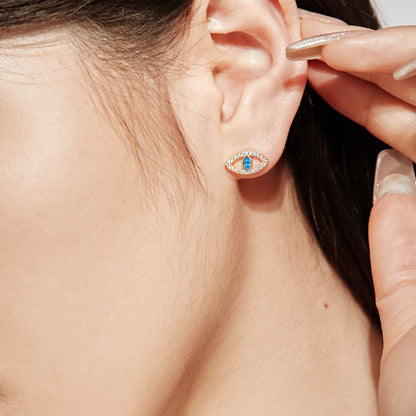 [OAK JURI]Blue Devil Eyes Hollow Stud Earrings