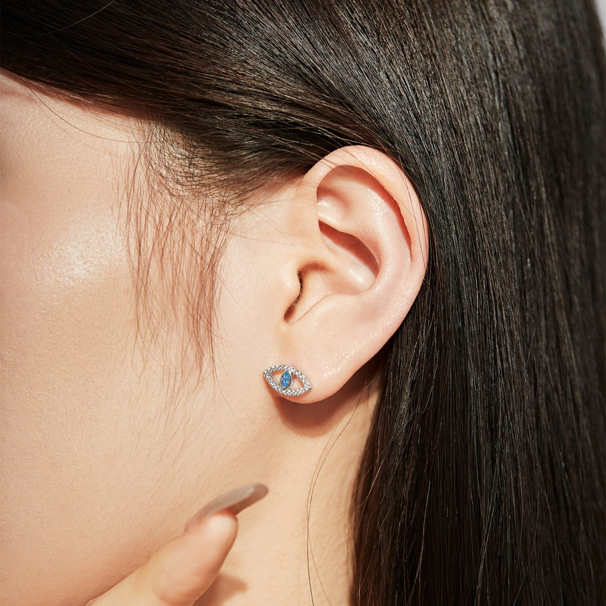 [OAK JURI]Blue Devil Eyes Hollow Stud Earrings