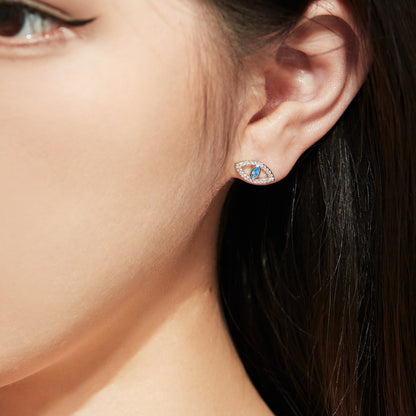 [OAK JURI]Blue Devil Eyes Hollow Stud Earrings