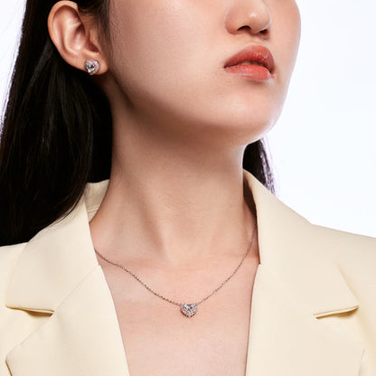 [OAK JURI]Dazzling Heart Shape Lover Earrings