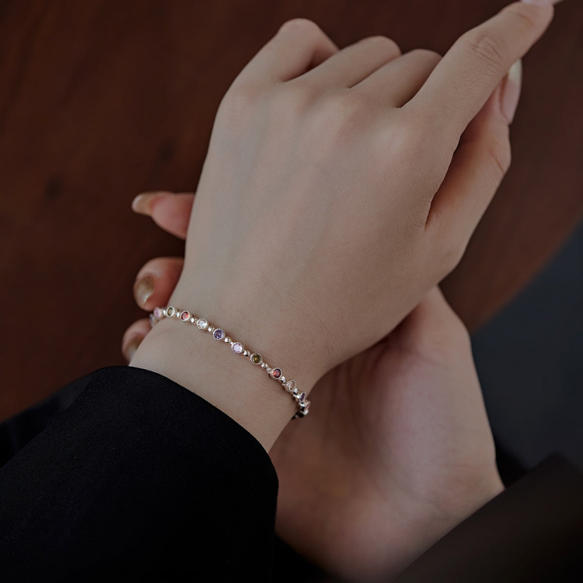 [OAK JURI]Sparkling Exquisite Round Cut Party Bracelet