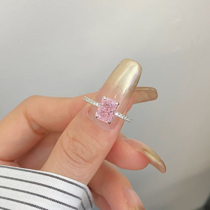 [OAK JURI]2.0 Carat Dazzling Sparkling Radiant Cut Party Ring