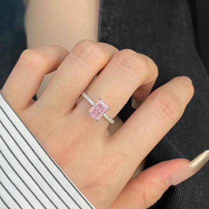 [OAK JURI]2.0 Carat Dazzling Sparkling Radiant Cut Party Ring
