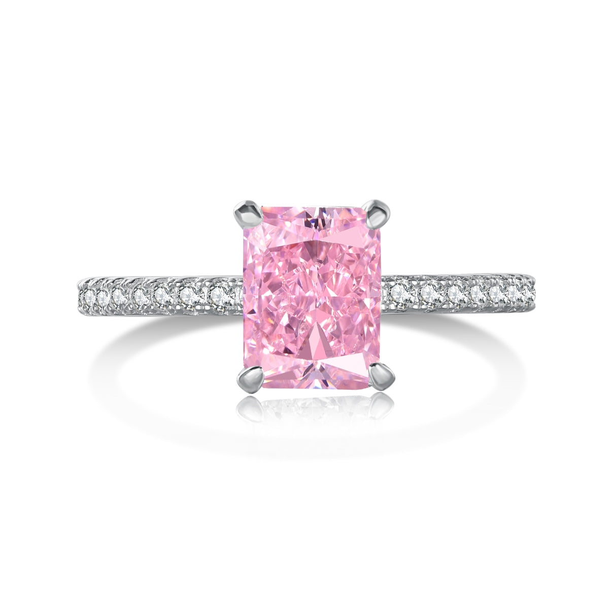 [OAK JURI]2.0 Carat Dazzling Sparkling Radiant Cut Party Ring