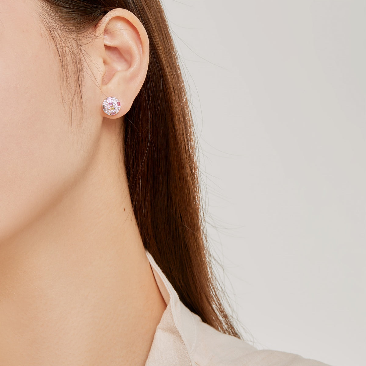 [OAK JURI]Ornate Colorful Octagon Shape Daily Earrings