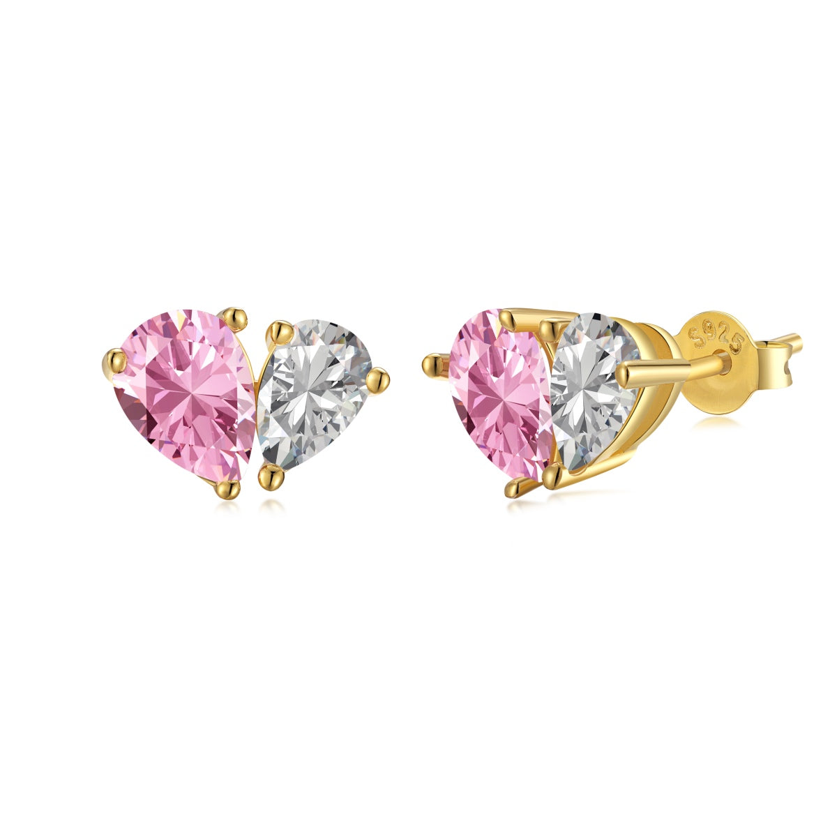 [OAK JURI]Dazzling Elegant Heart Cut Lover Earrings