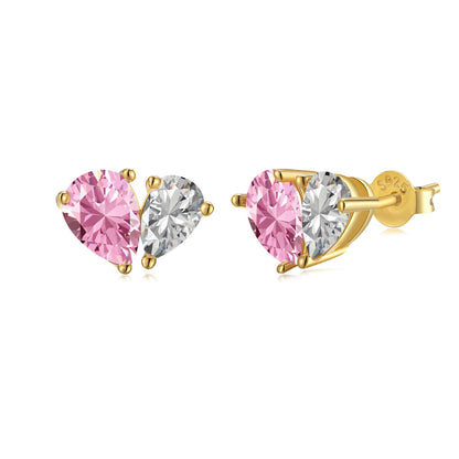 [OAK JURI]Dazzling Elegant Heart Cut Lover Earrings