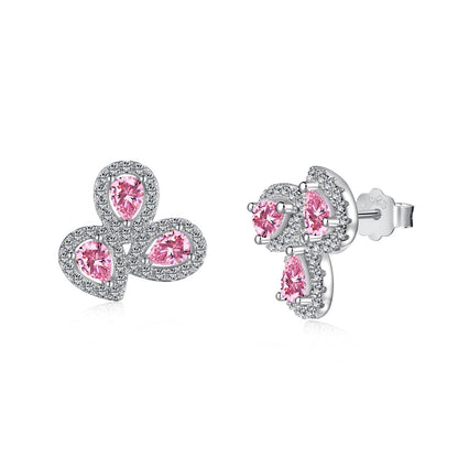 [OAK JURI]Ornate Flower Shape Pear Cut Lover Earrings