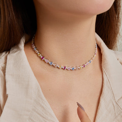 [OAK JURI]Radiant Colorful Rainbow Necklace