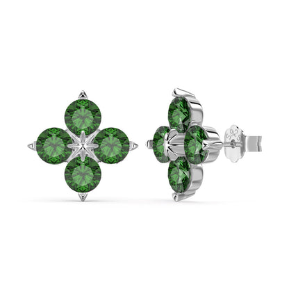 [OAK JURI]Four-Leaf Clover Eight-Pointed Star Earrings