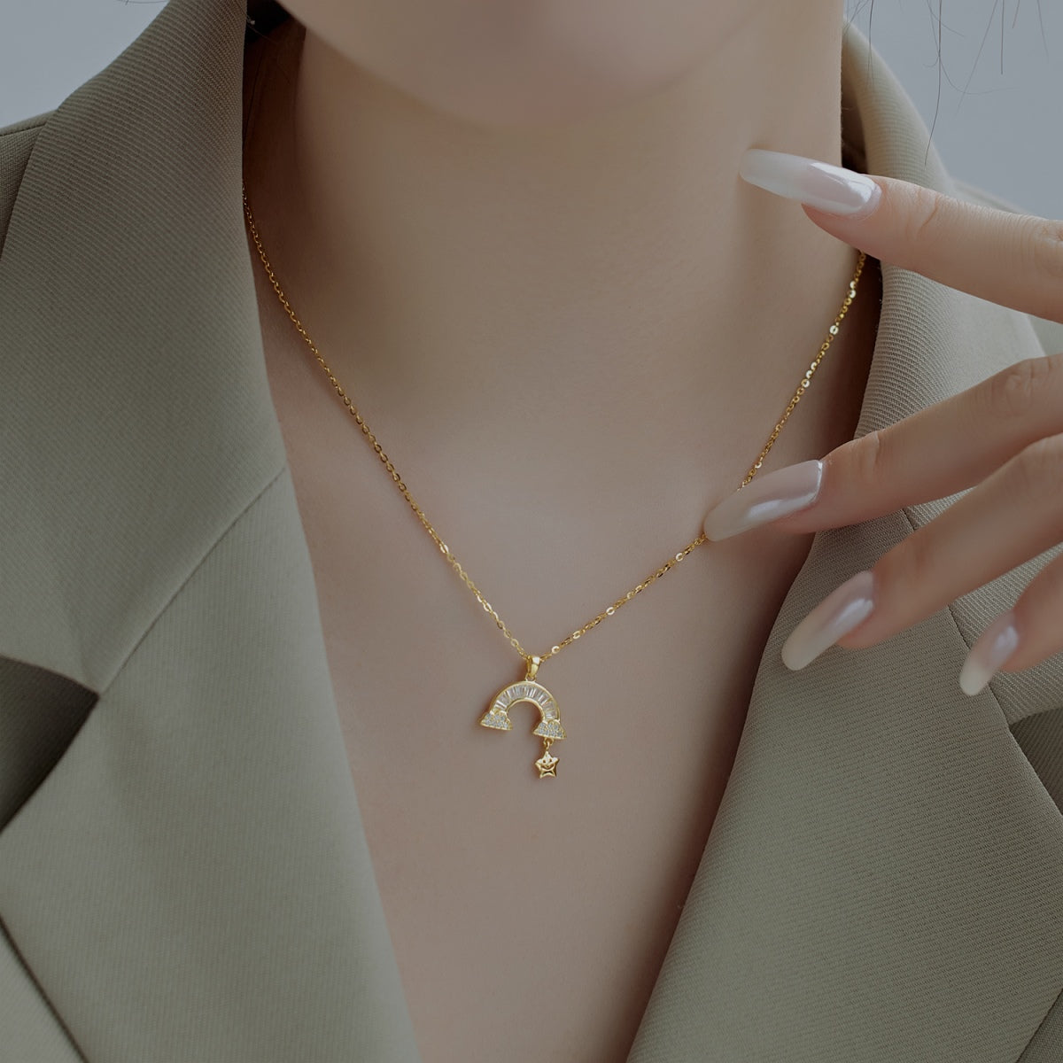 [OAK JURI]Unique Rainbow Star Necklace