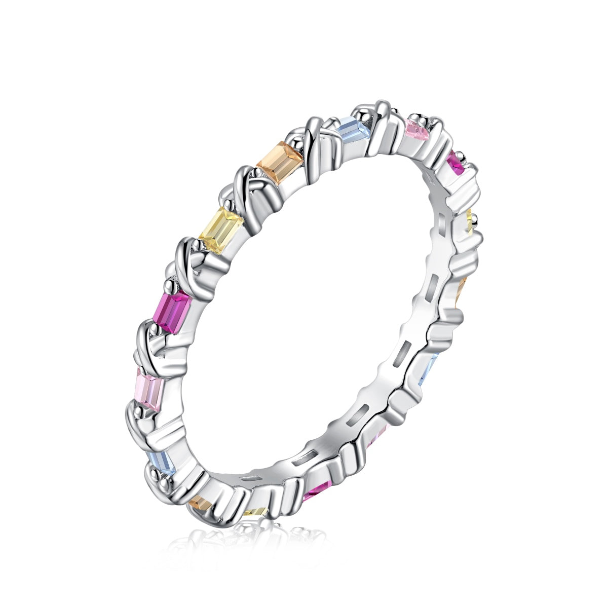 [OAK JURI]Charming Colorful Round Cut Daily Ring