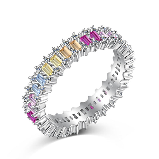 [OAK JURI]Splashy Ornate Emerald Cut Cocktail Ring