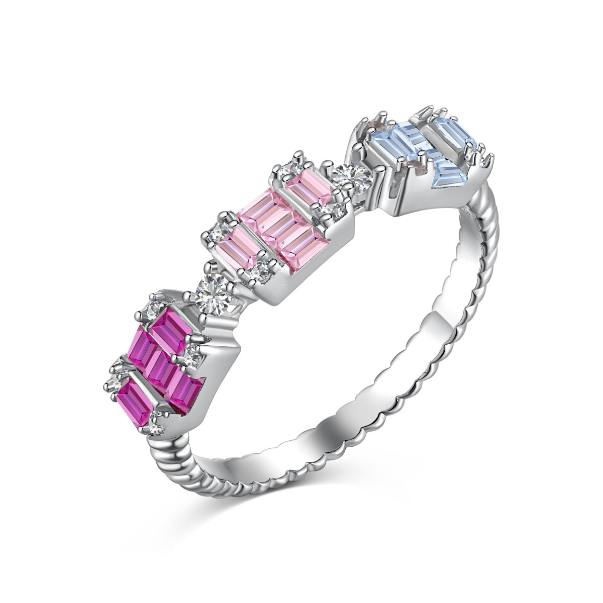 [OAK JURI]Unique Colorful Emerald Cut Party Ring