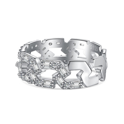 [OAK JURI]Sparkling Vibrant Emerald Cut Daily Ring