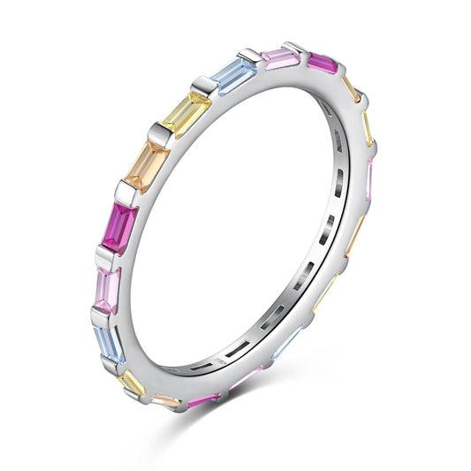 [OAK JURI]Exquisite Multicolored Emerald Cut Daily Ring