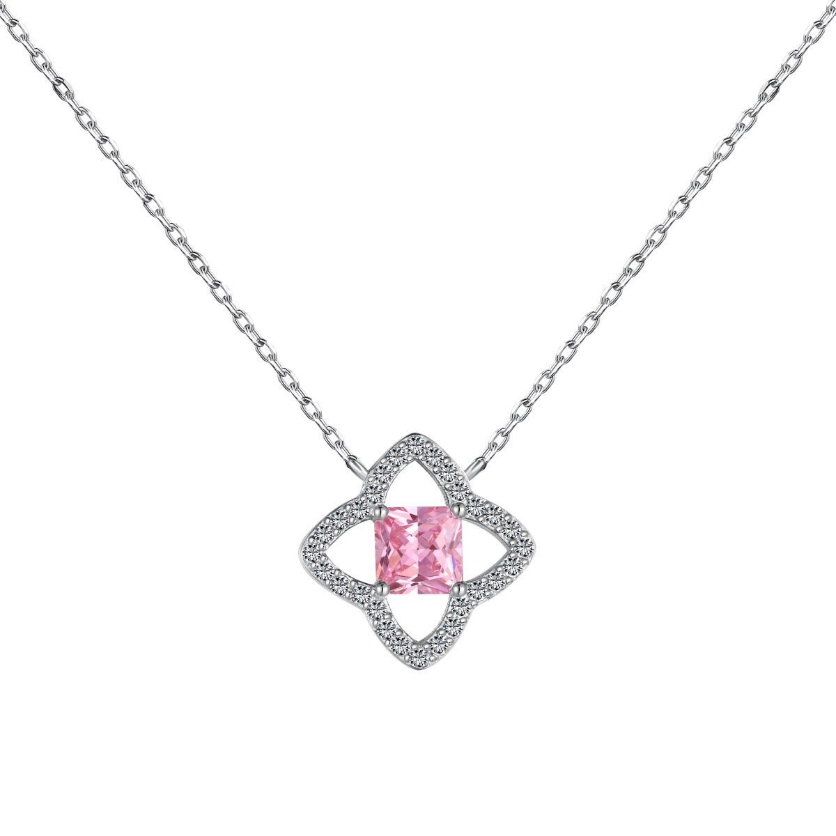 [OAK JURI]Exquisite Flower Shape Princess Cut Necklace