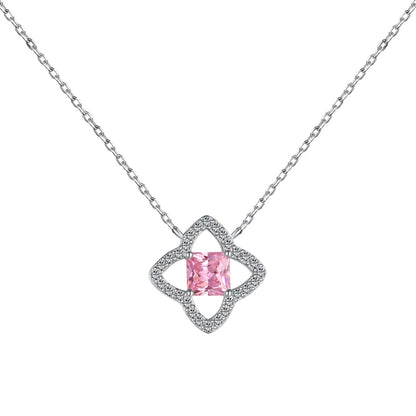 [OAK JURI]Exquisite Flower Shape Princess Cut Necklace