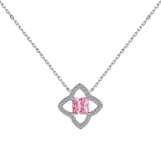 [OAK JURI]Exquisite Flower Shape Princess Cut Necklace
