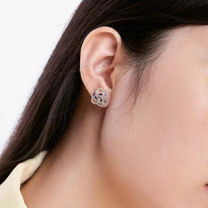 [OAK JURI]Exquisite Flower Shape Daily Earrings