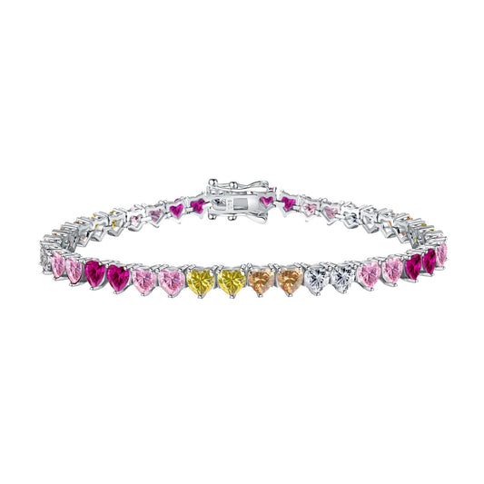[OAK JURI]Luxurious Colorful Romantic Heart Shape Lover Bracelet