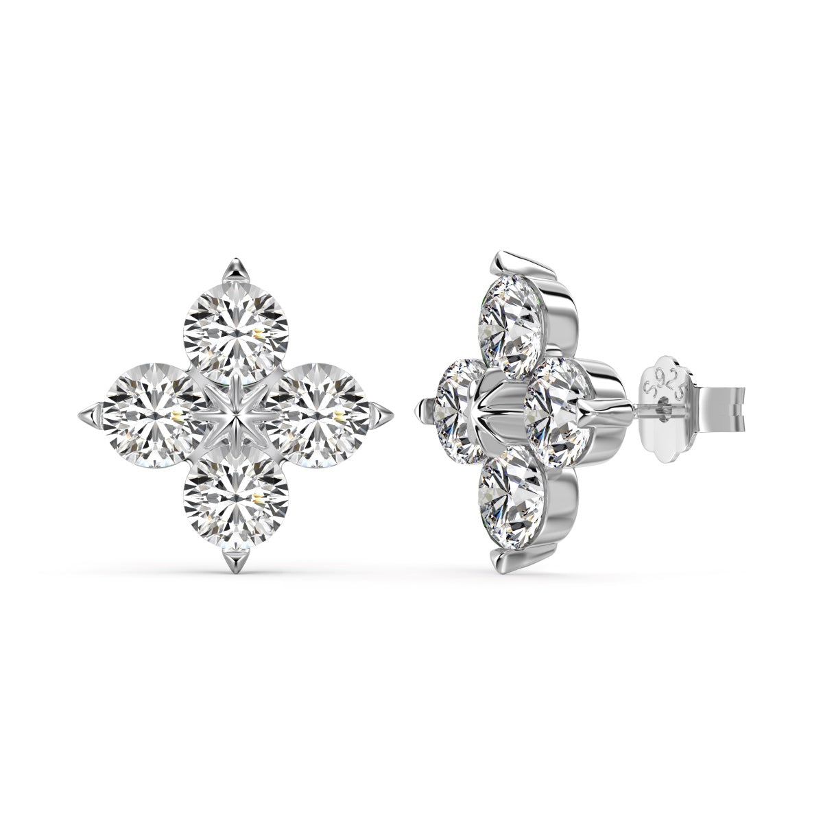 [OAK JURI]Four-Leaf Clover Eight-Pointed Star Earrings