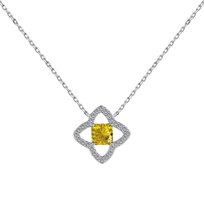 [OAK JURI]Exquisite Flower Shape Princess Cut Necklace