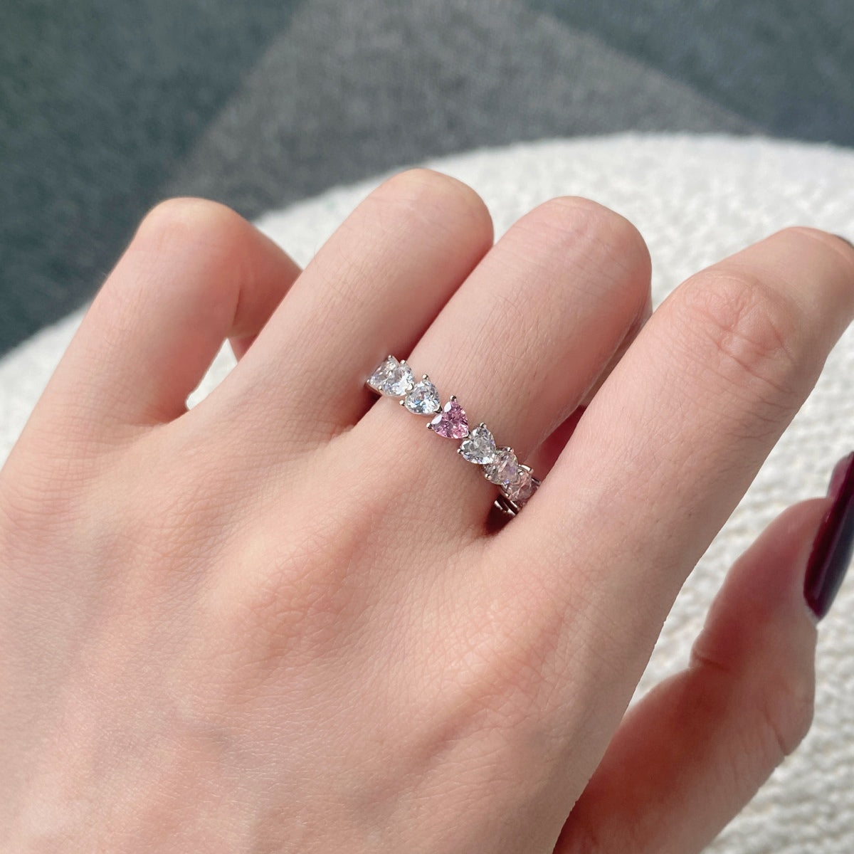 [OAK JURI]0.25 Carat Radiant Romance Heart Cut Lover Ring