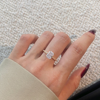 [OAK JURI]2.0 Carat Dazzling Sparkling Radiant Cut Party Ring