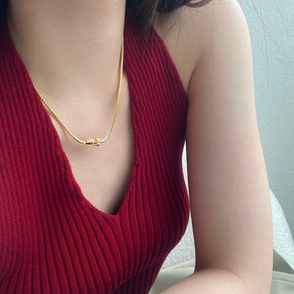 [OAK JURI]Delicate Round Shape Tennis Necklace