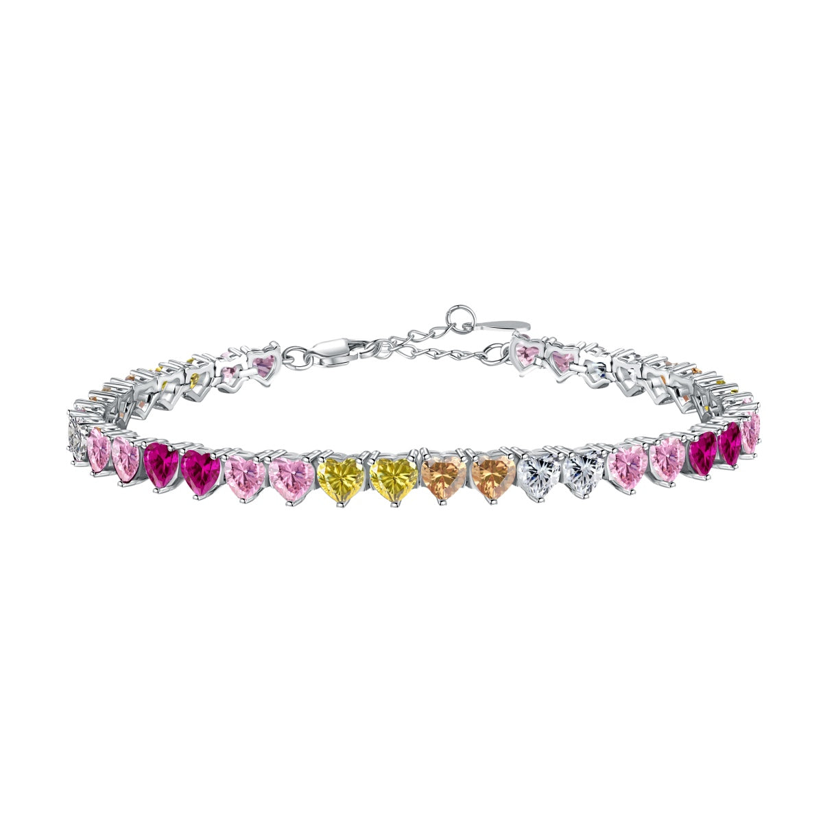 [OAK JURI]Luxurious Colorful Romantic Heart Shape Lover Bracelet