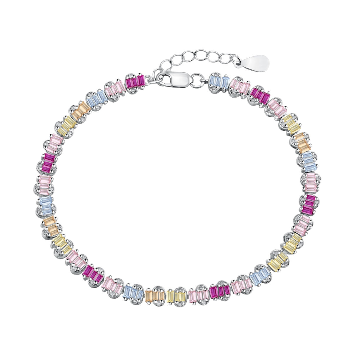 [OAK JURI]Delicate Colorful Emerald Cut Party Bracelet