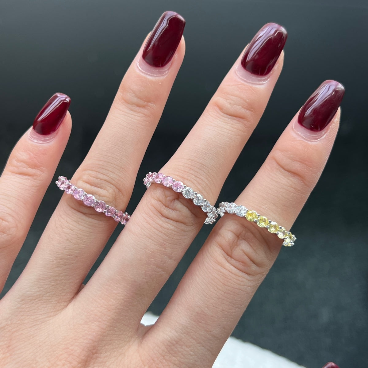 [OAK JURI]Sparkling Round Cut Tennis Ring