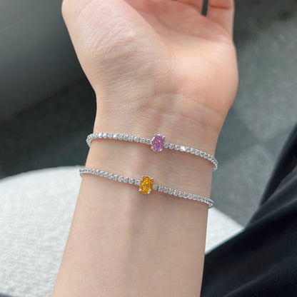 [OAK JURI]0.75 Carat Exquisite Oval Cut Daily Bracelet
