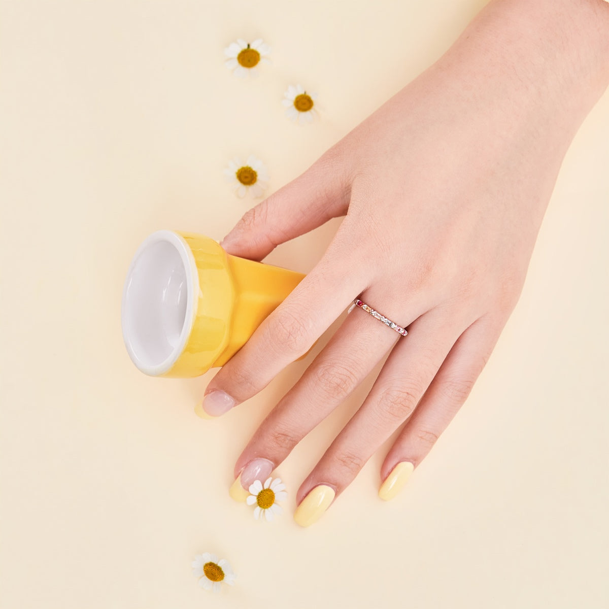 [OAK JURI]Charming Colorful Round Cut Daily Ring