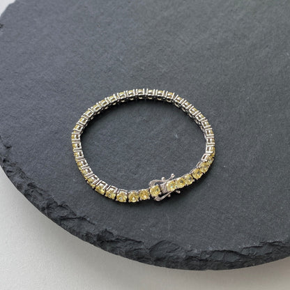 [OAK JURI]Ornate Dazzling Round Cut Tennis Bracelet